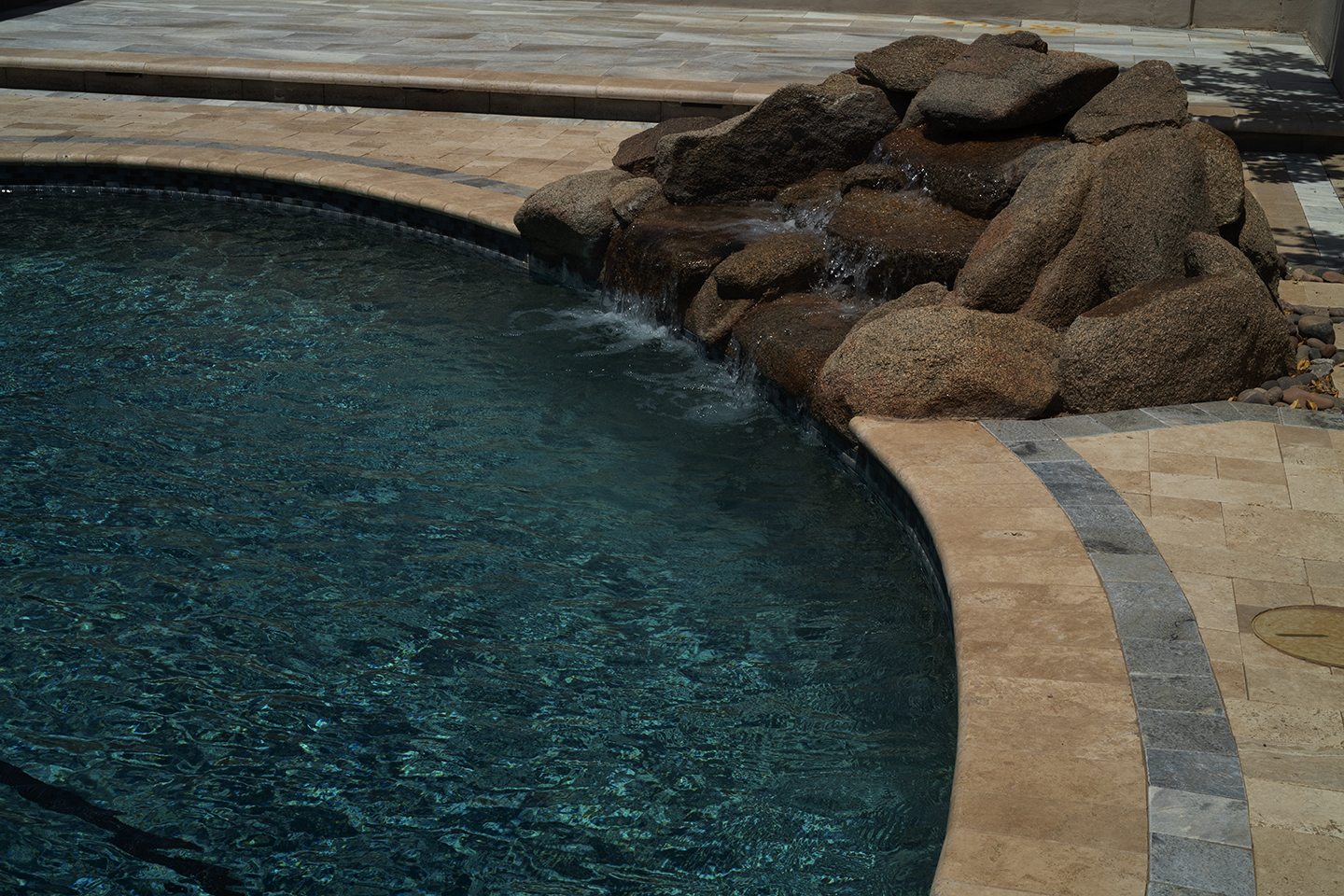 Backyard Pool Deck with Bullnose Coping in Phoenix Valley, AZ, Stone Creations paver project photo 2