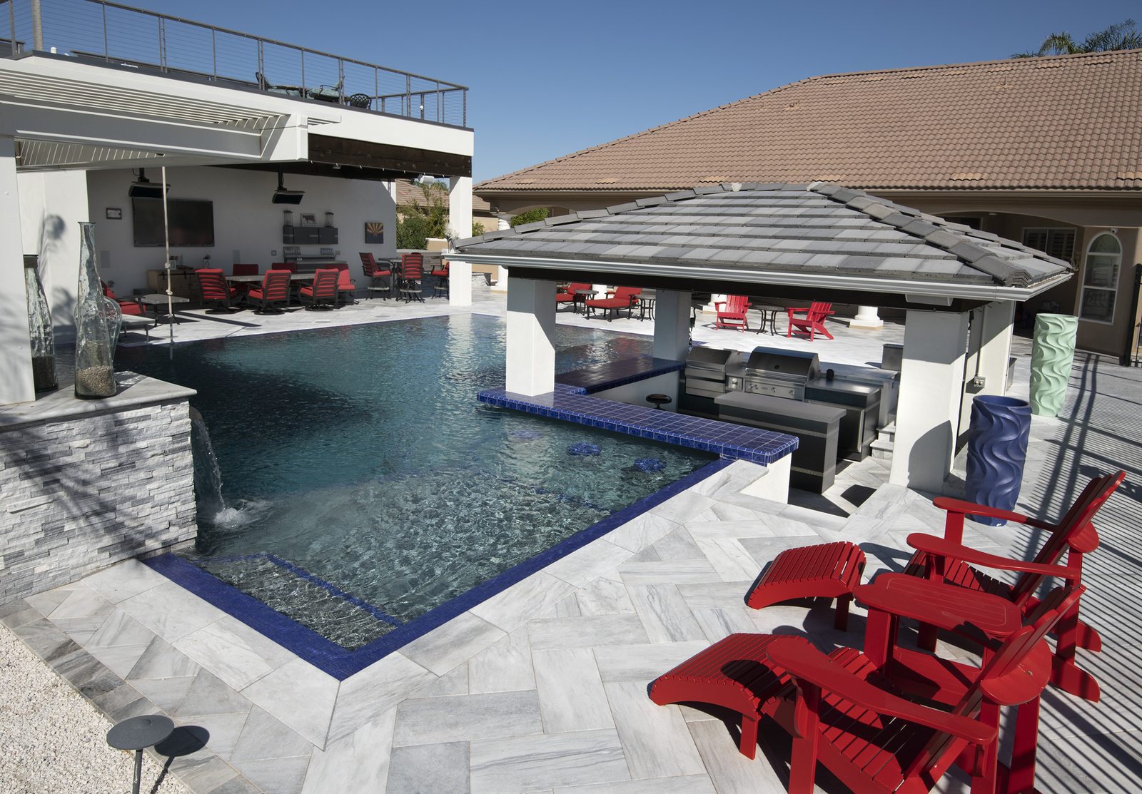 Herringbone Stone Pool Deck